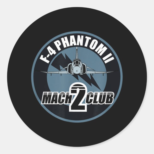 F-4 Phantom II Mach 2 Club Classic Round Sticker (Front)
