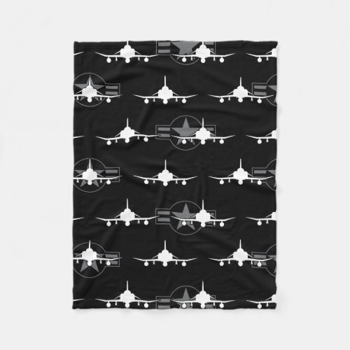 F_4 Phantom II Military Fighter Jet Airplane Fleece Blanket