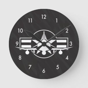 F-4 Phantom II Military Fighter Jet Airplane Round Clock