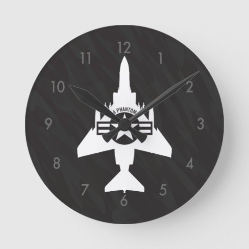 F_4 Phantom II Military Fighter Jet Airplane Round Clock