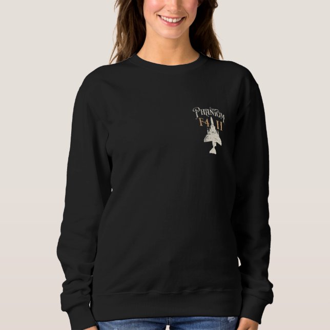 F-4 Phantom II Military Fighter Jet Distressed Des Sweatshirt (Front)