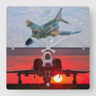 F-4 PHANTOM SQUARE WALL CLOCK