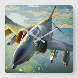 F-4 PHANTOM SQUARE WALL CLOCK