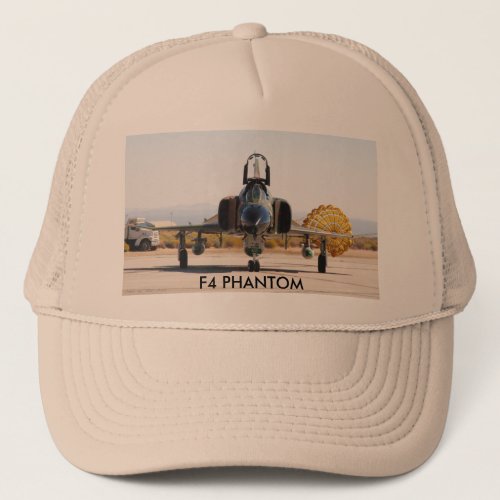 F_4 Phantom with Drag Chute F4 PHANTOM Trucker Hat