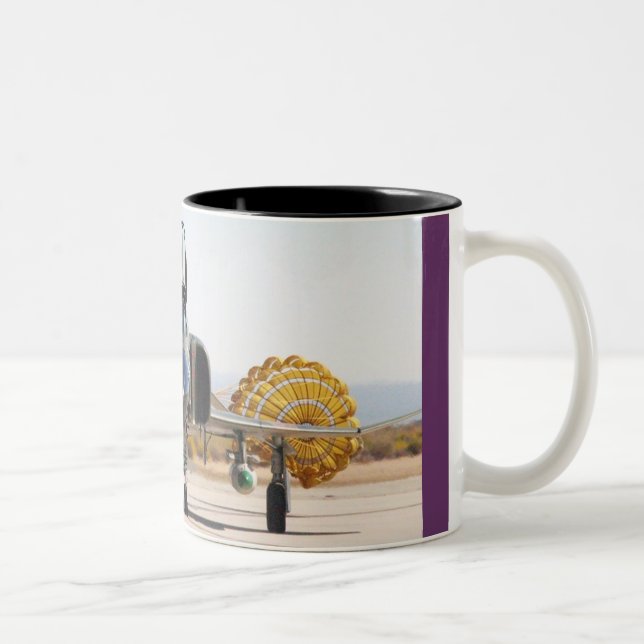F-4 Phantom with Drag Chute Two-Tone Coffee Mug (Right)