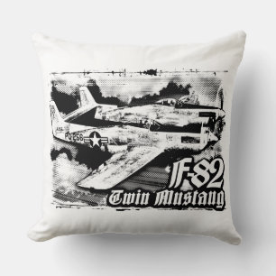 F-82 Twin Mustang Throw Pillow