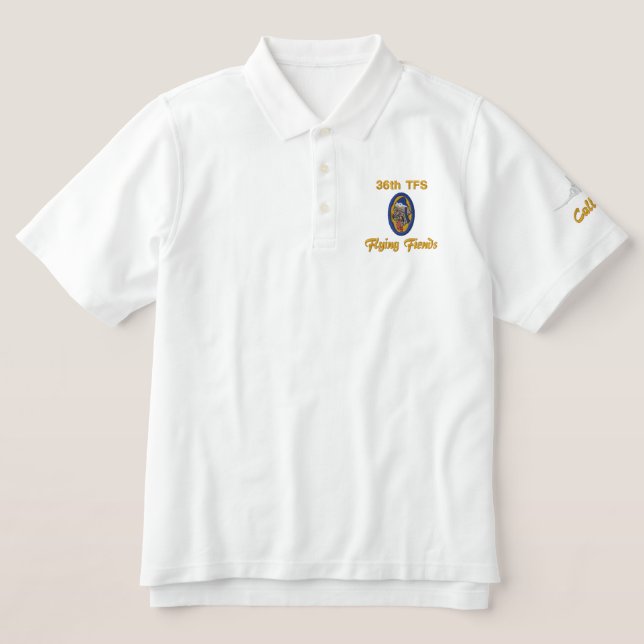 F-86 Flying Fiends Embroidered Polo Shirt (Design Front)