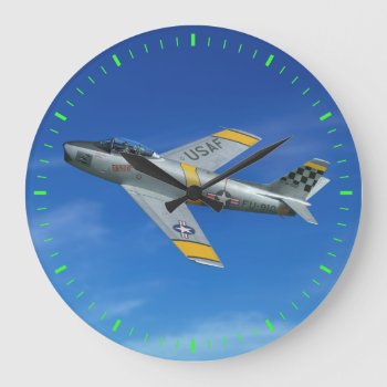 F-86f "beautious Butch" Large Clock by tempera70 at Zazzle