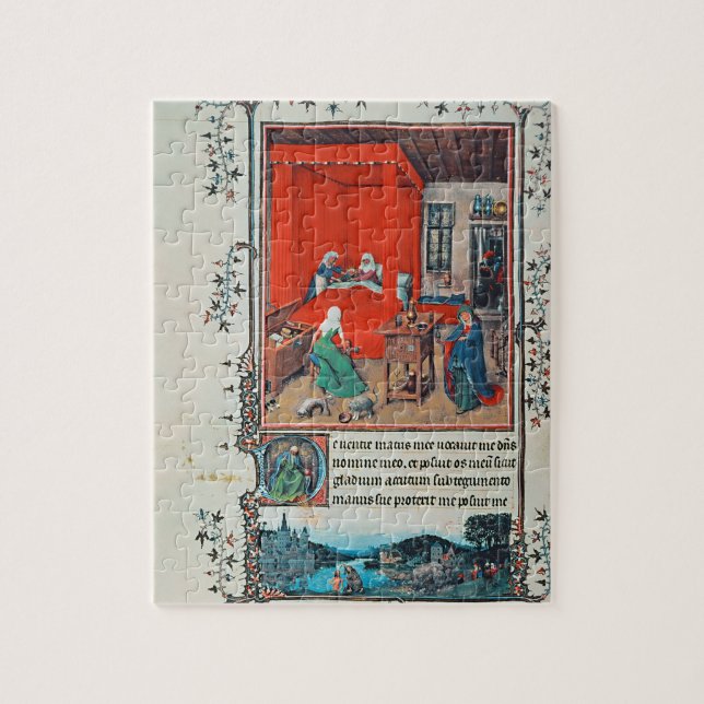 f.93v The Birth of John the Baptist and the Baptis Jigsaw Puzzle (Vertical)