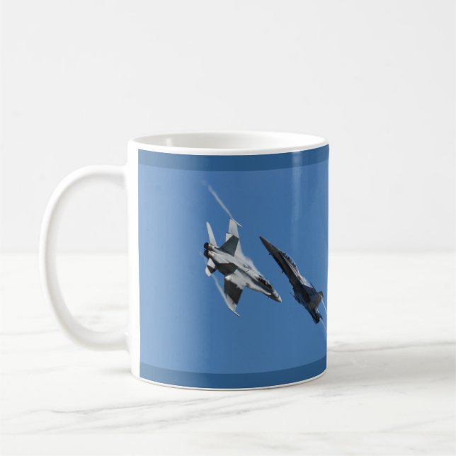 F/A-18 Fighter Jet Plane Air Show Stunt Coffee Mug (Left)