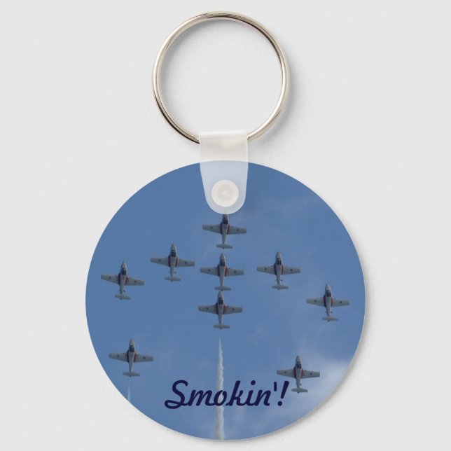 F/A-18 Fighter Jet Plane Air Show Stunt Keychain (Front)