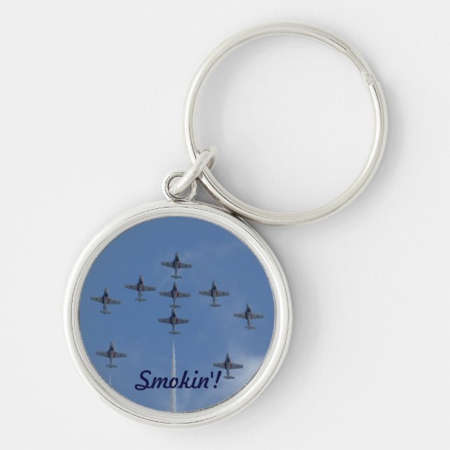 F/A-18 Fighter Jet Plane Air Show Stunt Keychain (Front)