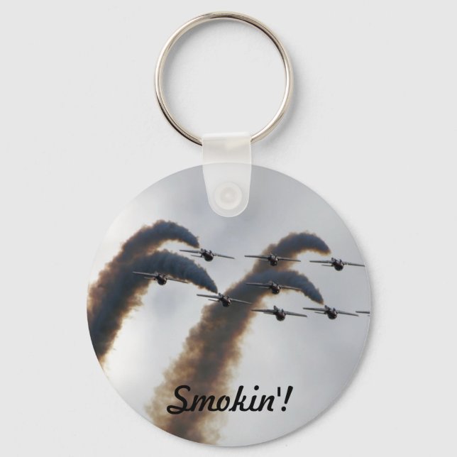 F/A-18 Fighter Jet Plane Air Show Stunt Keychain (Front)