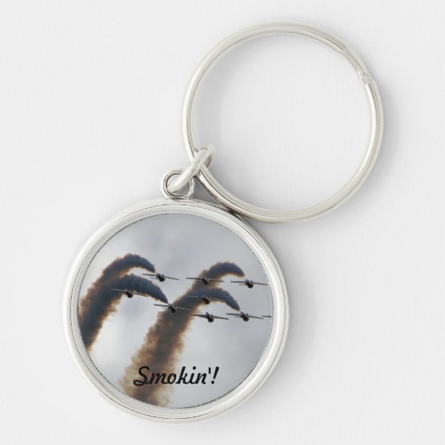 F/A-18 Fighter Jet Plane Air Show Stunt Keychain (Front)