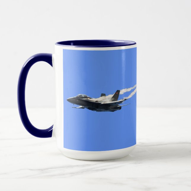 F/A-18 Fighter Jet Plane Air Show Stunt Mug (Left)