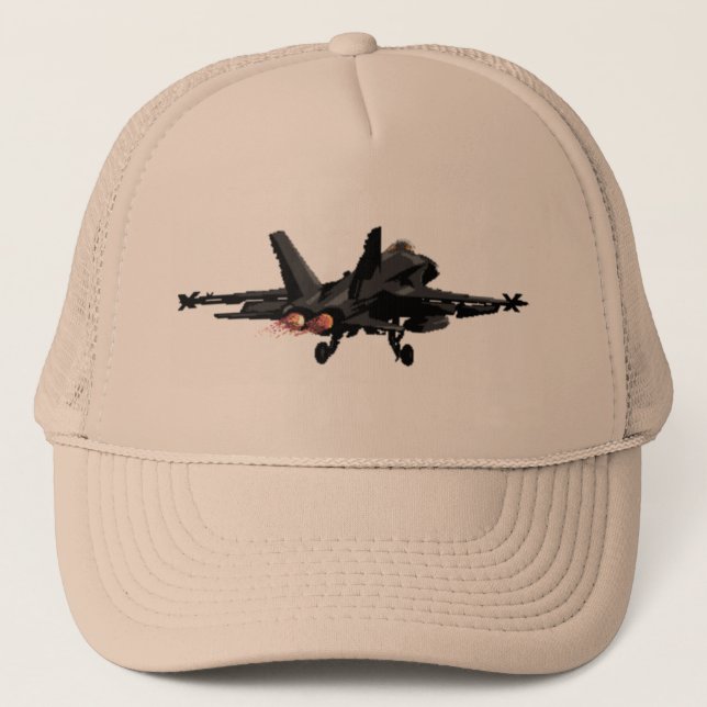 F/A-18 Hornet  Fighter Jet Trucker Hat (Front)