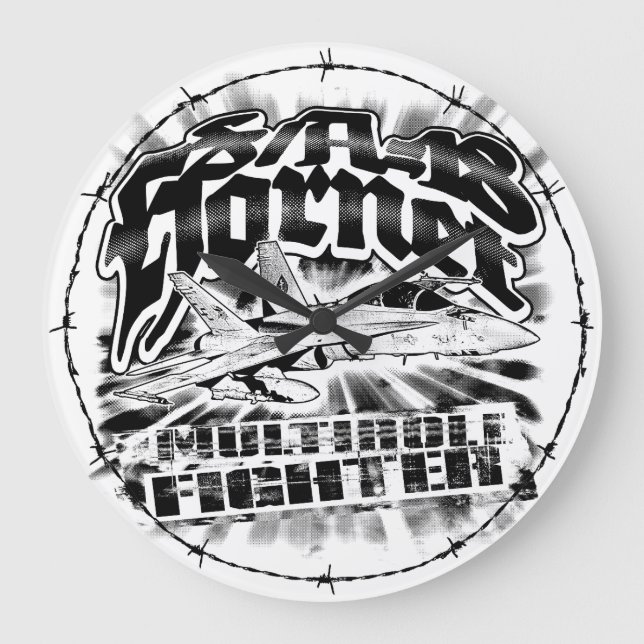 F/A-18 Hornet Large Clock Acrylic Wall Clock (Front)