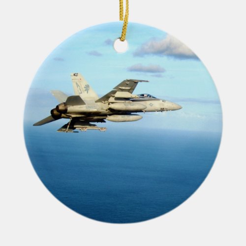 FA_18A Hornet Strike Fighter Squadron 87 Ceramic Ornament