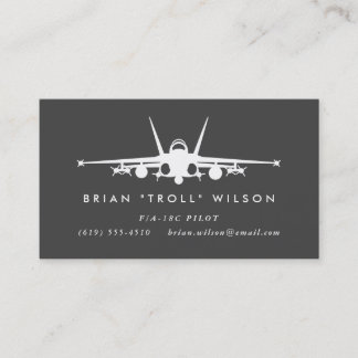 F/A-18C Fighter Pilot with matching pattern Business Card