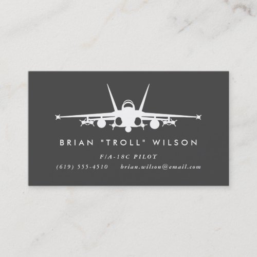 FA_18C Fighter Pilot with matching pattern Business Card
