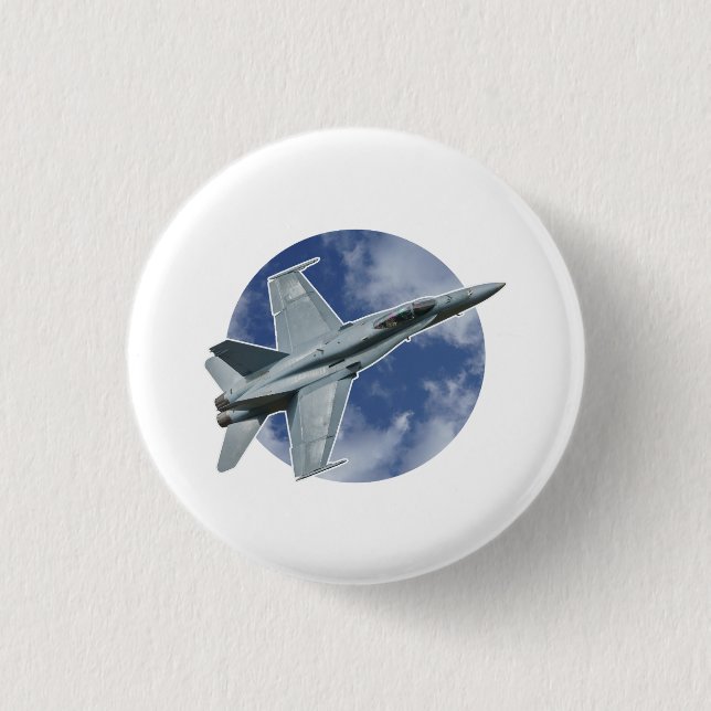 F/A-18C Hornet on a Circular Cloud Button (Front)