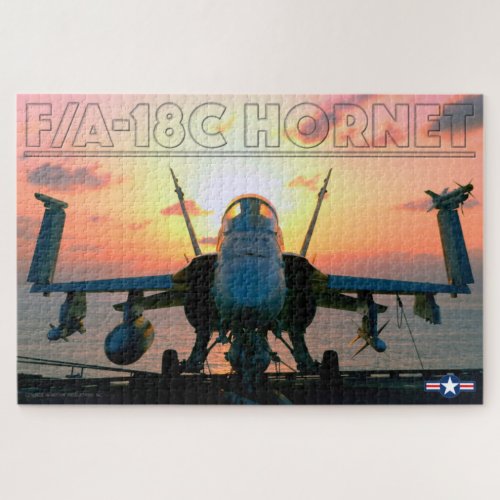 FA_18C HORNET SUNSET 20x30 INCH Jigsaw Puzzle