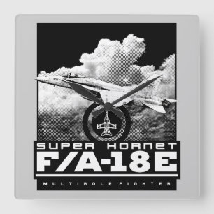 F/A-18E Super Hornet Square Wall Clock