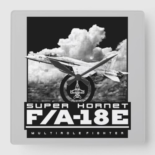 FA_18E Super Hornet Square Wall Clock