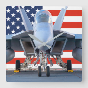 F/A-18F SUPER HORNET SQUARE WALL CLOCK