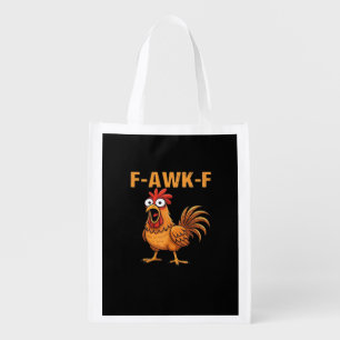 F-Awk-F Chicken F-Caw-F Rooster Funny Humor Meme Grocery Bag