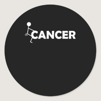 F Cancer Funny Stick figure Screw Hump It Classic Round Sticker