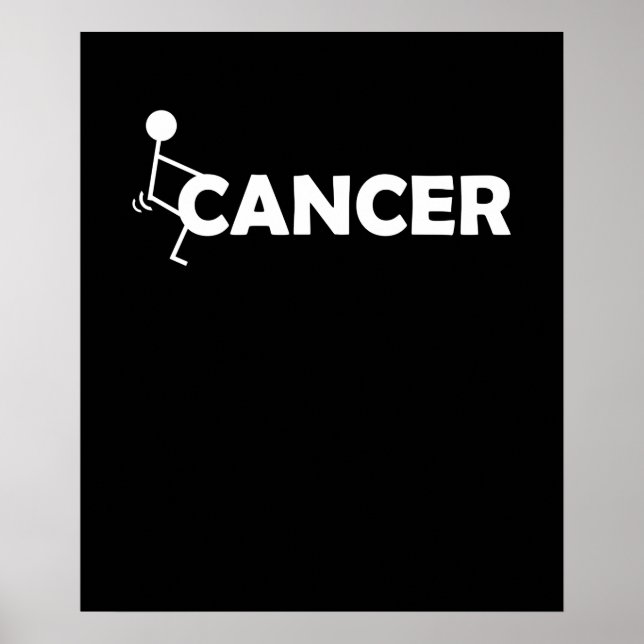 F Cancer Funny Stick figure Screw Hump It Poster (Front)