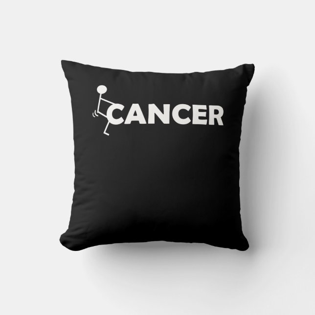 F Cancer Funny Stick figure Screw Hump It Throw Pillow (Front)