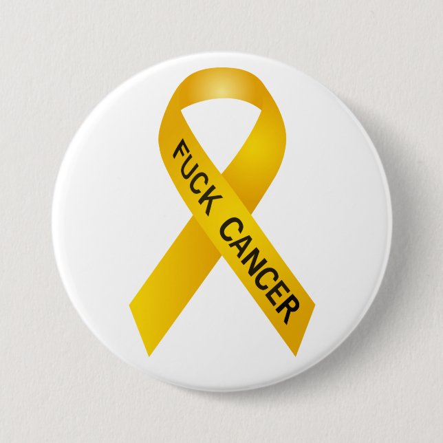 F Cancer Ribbon Button (Front)