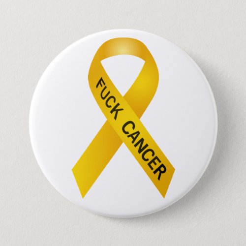 F Cancer Ribbon Button