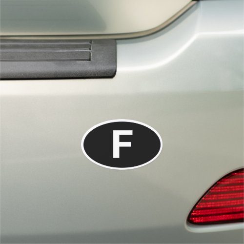 F Car Magnet  black French travel sticker France