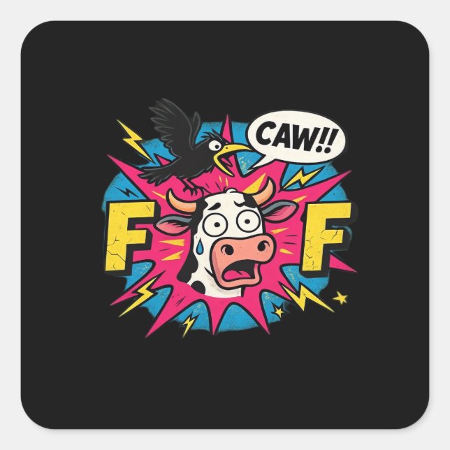 F-Caw-F Aesthetic Unique Square Sticker (Front)