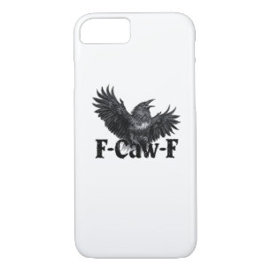 F-Caw-F Angry Raven Art Print Gothic Crow Illustra iPhone 8/7 Case