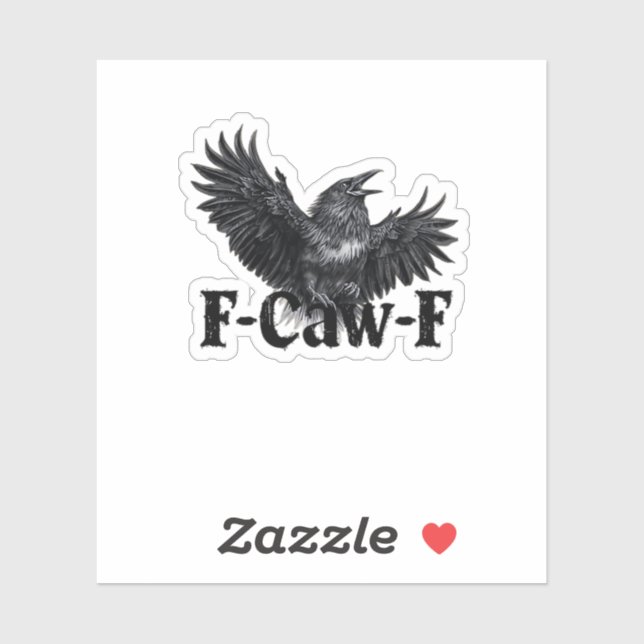 F-Caw-F Angry Raven Art Print Gothic Crow Illustra Sticker (Sheet)