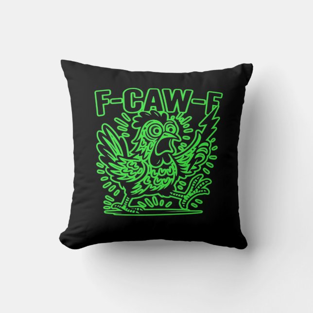 F-Caw-F Attitude Classic Cool Unique Throw Pillow (Front)