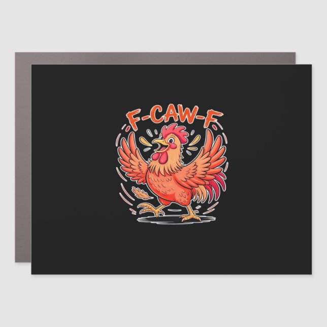 F-Caw-F Attitude Classic Retro Style Car Magnet (Front)