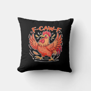 F-Caw-F Attitude Classic Retro Style Throw Pillow