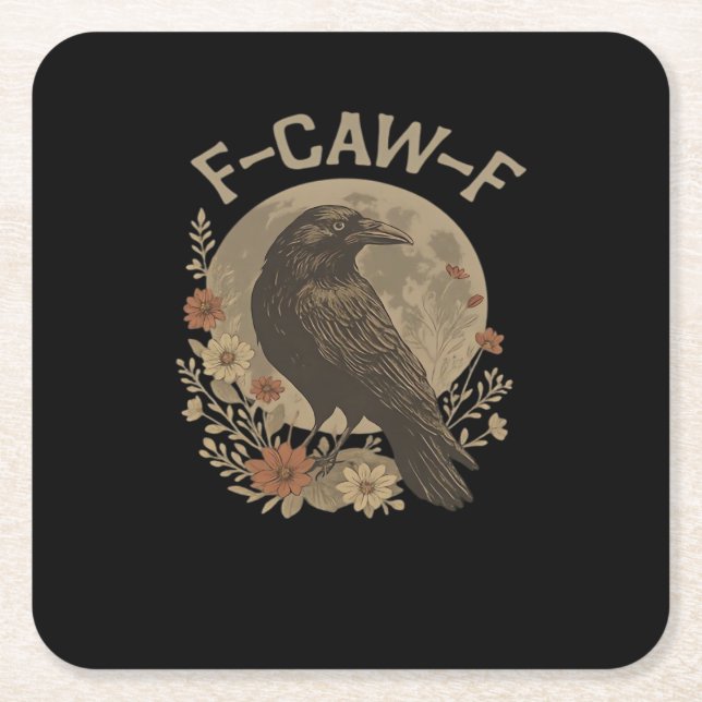 F-Caw-F Basic Design Square Paper Coaster (Front)