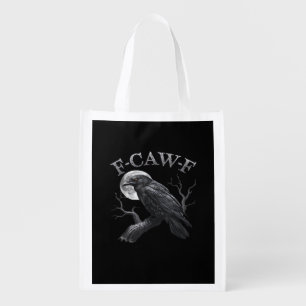 F-Caw-F Bird Moon Gothic Classic Cool Design Grocery Bag