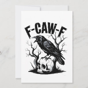F-Caw-F Black Crow Black Bird Funny Thank You Card