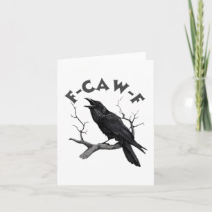 F-caw-f Black Crow Pun Funny Bird Cawing Grunge Ha Card