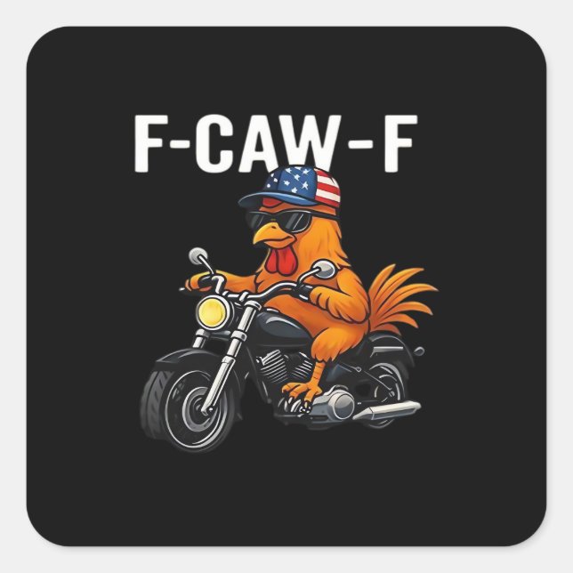 F-Caw-F Chicken Classic Aesthetic Graphic Square Sticker (Front)