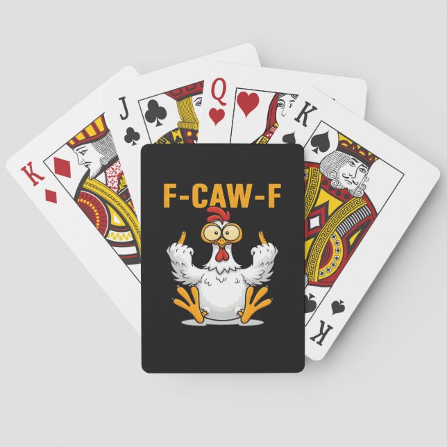 F-Caw-F Chicken Classic Funny Trendy Poker Cards (Back)