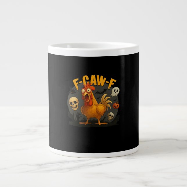 F-Caw-F Chicken Classic Minimal Clean Giant Coffee Mug (Front)