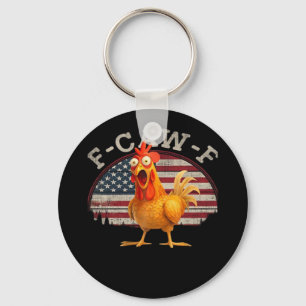 F-Caw-F Chicken Classic Minimal Clean Keychain